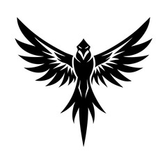 Obraz premium Stylized phoenix rising vector logo icon for brand identity and renewal