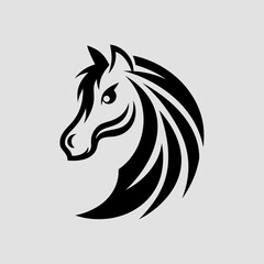 Naklejka premium Stylized horse emblem vector logo icon for equestrian, brand identity