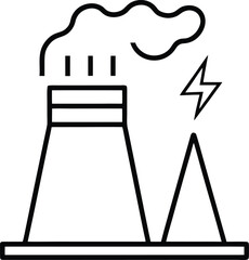 eco power plant icon vector line art on transparent background