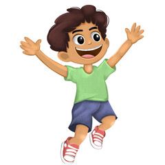 Kids Children Boy Character Illustration Cartoon Cute Digital Drawing