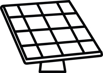 photovoltaic panel icon vector line art on transparent background