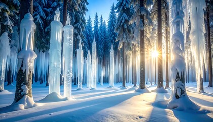 Obraz premium Winter wonderland forest