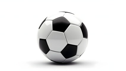 Fototapeta premium Classic Black and White Soccer Ball; Clean, Modern, 3D Render; Isolated on White Background.