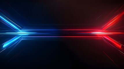 Abstract design with vibrant blue and red light streaks.