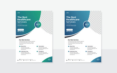 Simple Medical and Healthcare Flyer Layout.