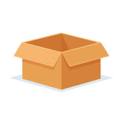 Cardboard Boxes – Realistic Brown Packaging Box Collection in Minimal Style on White Background