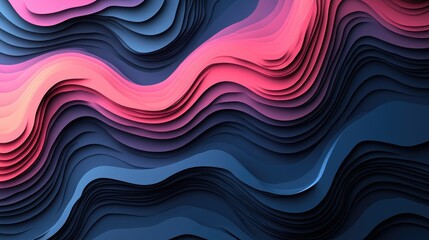 Fototapeta premium Abstract layered wavy design with vibrant colors.