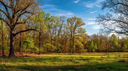 Fototapeta premium Serene Spring Forest Meadow Landscape