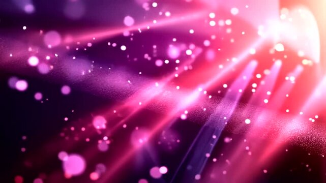 Magical Pink Rays and Particles Background Loop: A captivating animated motion graphics