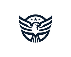 Patriotic eagle emblem vector design for national symbolism