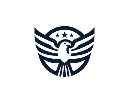 Patriotic eagle emblem vector design for national symbolism