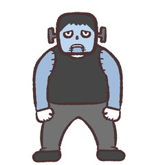 	手をおろしているフランケンのイラスト