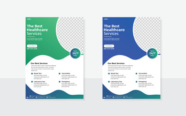 Corporate Simple Healthcare and Medical Flyer Design Template.