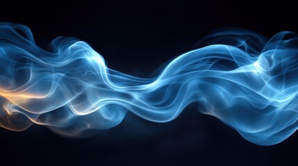 Fototapeta premium Abstract Blue Smoke Bands on Black