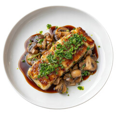 Roasted Sunchoke Terrine with Chestnut Cream and Caramelized Shallots Paired with Wild Mushroom Jus