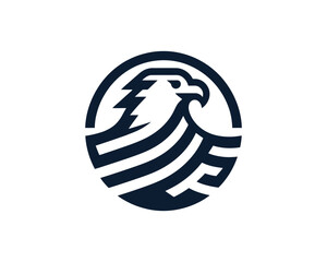 Fototapeta premium Abstract eagle head circle vector icon graphic