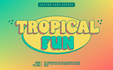 Editable colorful 3D text effect with gradient abstract background