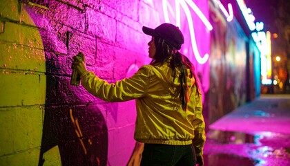 Obraz premium The night is alive with creativity and self-expression. 