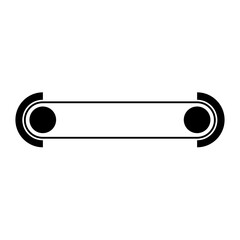 black banner label frame and circle on side