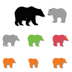 set of Bear silhouettes