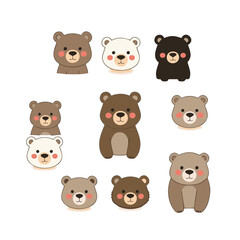 set of animals Bear Png