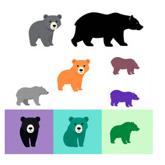 Vector bear multicolor 