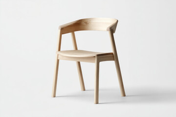 Light beige wooden chair, simple design