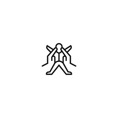 Hands holding human logo design.