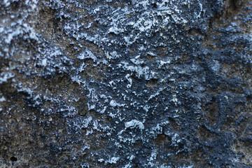 Extreme close-up of a high-contrast, abstract texture of a volcanic rock surface. A raw, powerful background resembling a lunar landscape.
