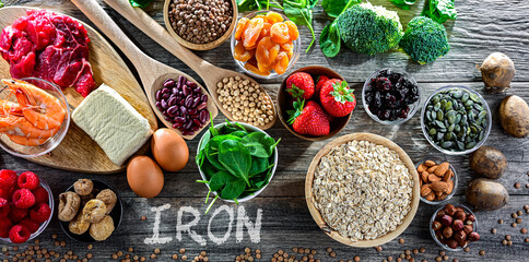 Food products being rich sources of iron