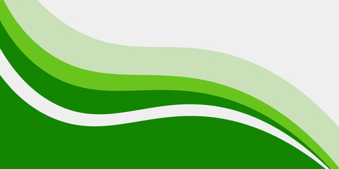 Abstract White and Green wave wide background banner