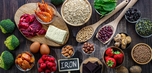 Food products being rich sources of iron