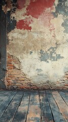 Distressed Wall and Wood Floor Texture for Interior Design