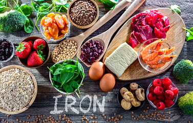 Food products being rich sources of iron