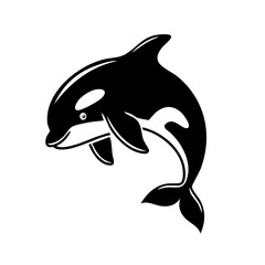 Obraz premium Cute Orca Black Glyph Icon (Color Changes Available in SVG)