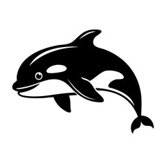 Fototapeta premium Cute Orca Black Glyph Icon (Color Changes Available in SVG)
