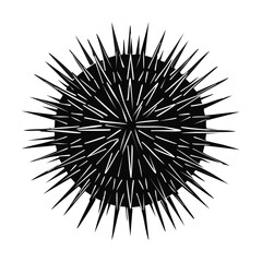 Obraz premium Sea Urchin Black Glyph Icon (Color Changes Available in SVG)