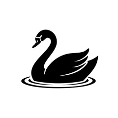 Naklejka premium Swan Black Glyph Icon (Color Changes Available in SVG)