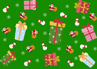 Christmas Vector, Gift Box, Christmas Tree, Celebration, New Year, Green, Red