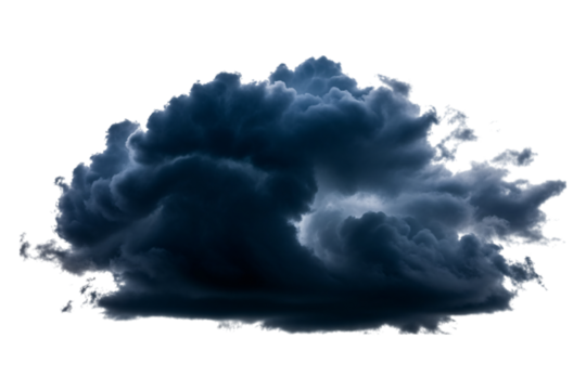 Isolated dramatic dark storm cloud formation, ominous sky, weather front concept.