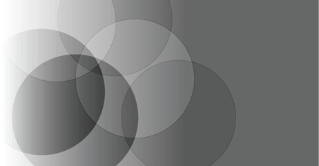 Overlapping Grayscale Circles with Gradient Effect and Thin Black Lines.