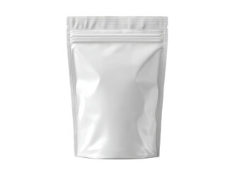 Blank Silver Metallic Stand-Up Pouch with Zipper Closure for Packaging