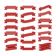 Download red banner vector set collection for graphic design and decoration use