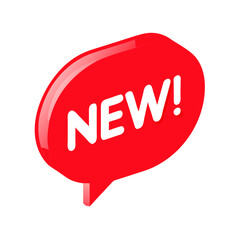 New arrival red speech bubble icon vector illustration for promotion and sale tag