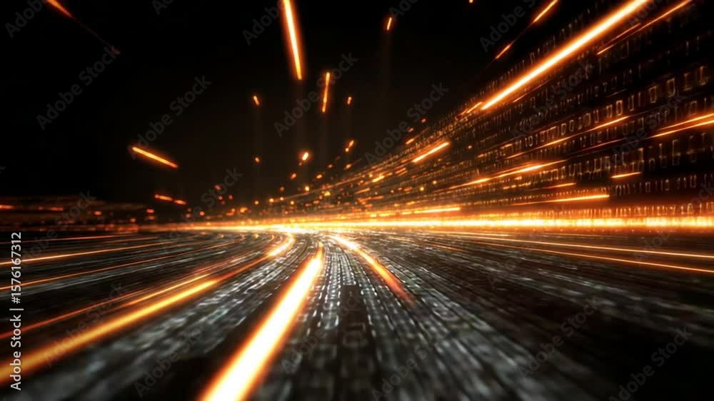 Poster digital highway: a journey through binary code