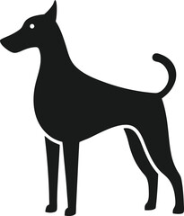 Dachshund dog silhouette on white background simple vector graphic design, dachshund, dog, silhouette, vector, pet, breed, animal, canine, wiener, sausage, domestic, short legs, long body, minimal