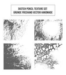 Obraz premium Hand-Drawn Pencil Sketch Texture Set – Freehand Grunge & Chalk Scribble Vector Pack
