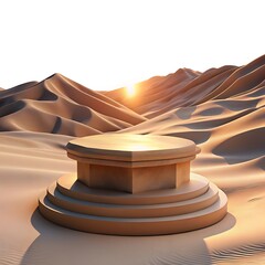 Podium with Sand Background for Product