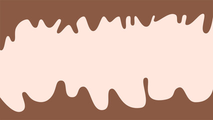 Chocolate Drip Background with Copy Space or Melted Chocolate Flowing Background.