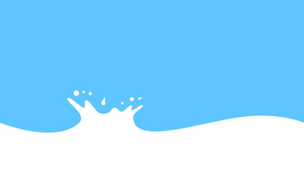 Minimalist Milk Splash on Blue Background. Abstract vector illustration of a white liquid splash resembling milk or cream on a bright blue background.